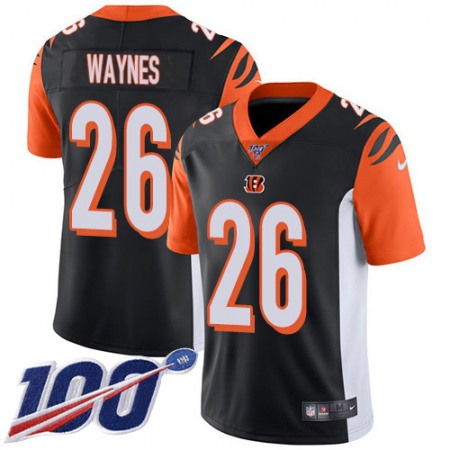 Nike Bengals #26 Trae Waynes Black Team Color Men's Stitched NFL 100th Season Vapor Untouchable Limited Jersey