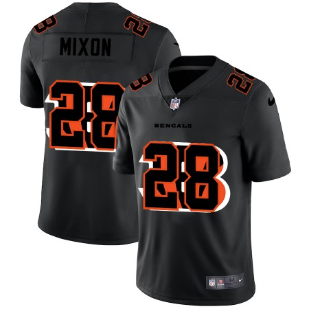 Cincinnati Bengals #28 Joe Mixon Men's Nike Team Logo Dual Overlap Limited NFL Jersey Black