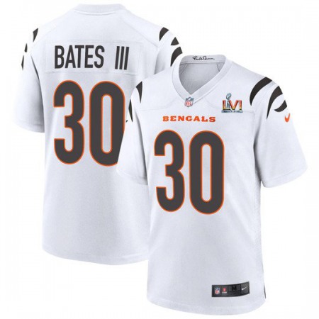 Cincinnati Bengals #30 Jessie Bates White Super Bowl LVI Patch Nike Game Jersey