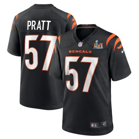 Cincinnati Bengals #57 Germaine Pratt Black Super Bowl LVI Patch Nike Game Jersey