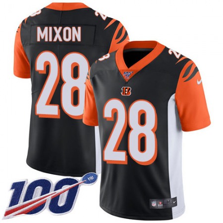 Nike Bengals #28 Joe Mixon Black Team Color Men's Stitched NFL 100th Season Vapor Limited Jersey