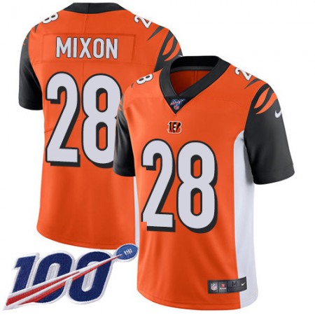 Nike Bengals #28 Joe Mixon Orange Alternate Men's Stitched NFL 100th Season Vapor Limited Jersey