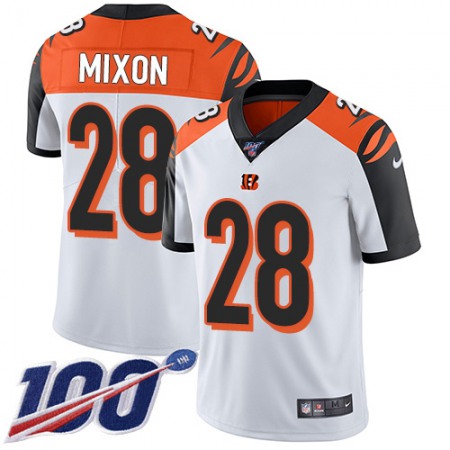 Nike Bengals #28 Joe Mixon White Men's Stitched NFL 100th Season Vapor Limited Jersey