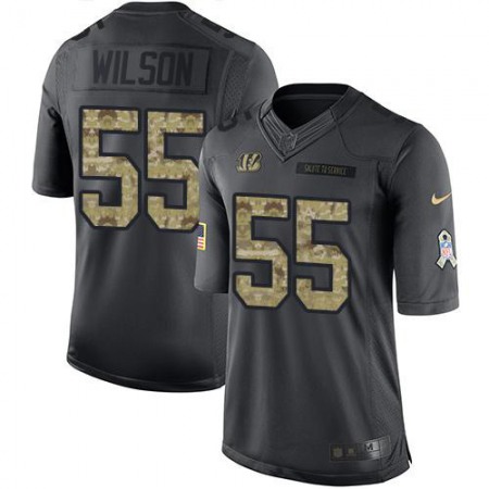 Nike Bengals #55 Logan Wilson Black Men's Stitched NFL Limited 2016 Salute to Service Jersey