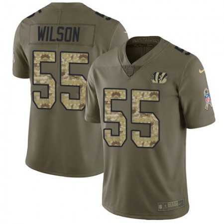 Nike Bengals #55 Logan Wilson Olive/Camo Men's Stitched NFL Limited 2017 Salute To Service Jersey