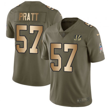 Nike Bengals #57 Germaine Pratt Olive/Gold Men's Stitched NFL Limited 2017 Salute To Service Jersey