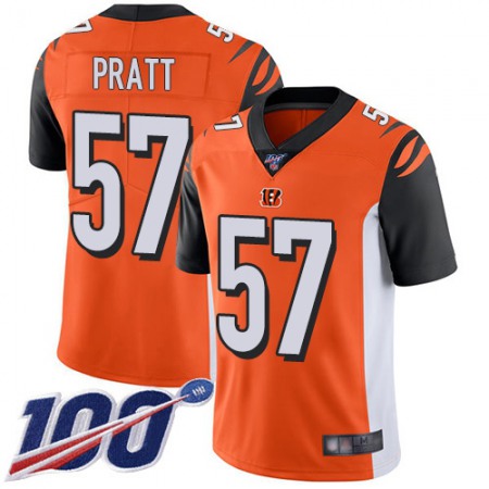 Nike Bengals #57 Germaine Pratt Orange Alternate Men's Stitched NFL 100th Season Vapor Limited Jersey