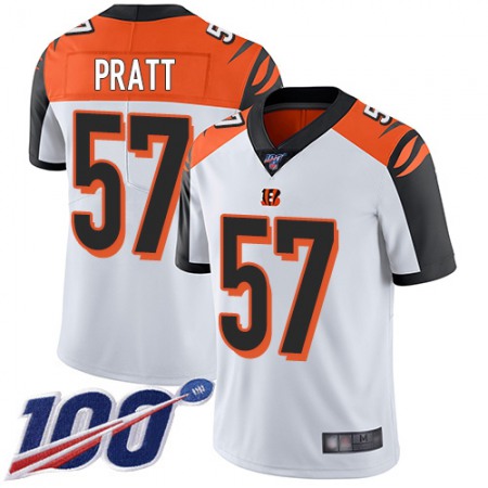 Nike Bengals #57 Germaine Pratt White Men's Stitched NFL 100th Season Vapor Limited Jersey