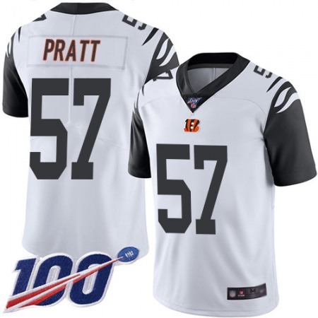 Nike Bengals #57 Germaine Pratt White Men's Stitched NFL Limited Rush 100th Season Jersey