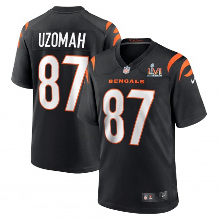 Cincinnati Bengals #87 C.J. Uzomah Black Super Bowl LVI Patch Nike Game Jersey