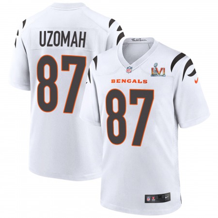 Cincinnati Bengals #87 C.J. Uzomah White Super Bowl LVI Patch Nike Game Jersey