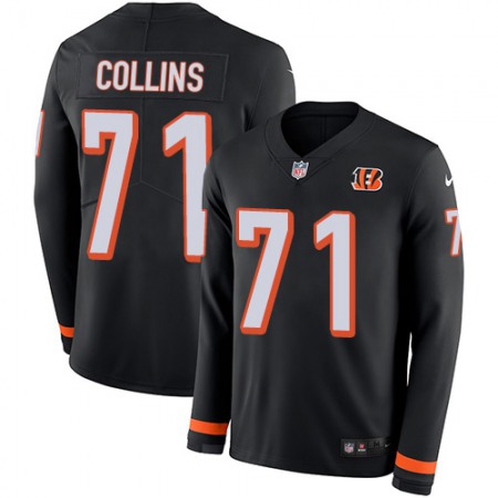 Nike Bengals #71 La'el Collins Black Team Color Men's Stitched NFL Limited Therma Long Sleeve Jersey