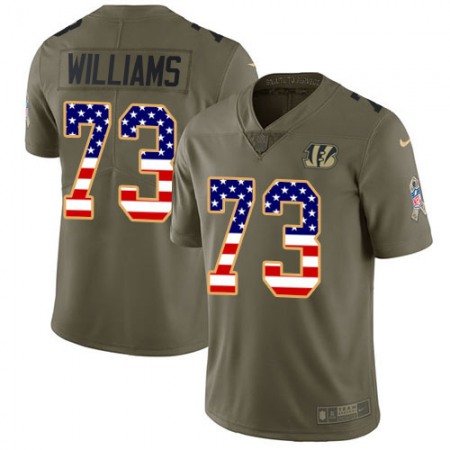 Nike Bengals #73 Jonah Williams Olive/USA Flag Men's Stitched NFL Limited 2017 Salute To Service Jersey