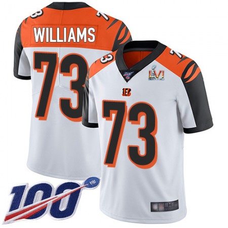 Nike Bengals #73 Jonah Williams White Super Bowl LVI Patch Men's Stitched NFL 100th Season Vapor Limited Jersey