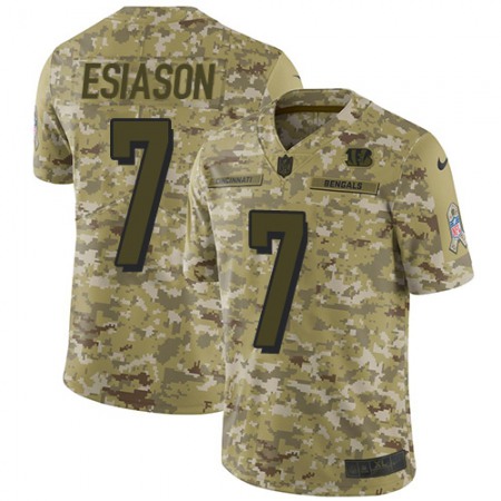 Nike Bengals #7 Boomer Esiason Camo Men's Stitched NFL Limited 2018 Salute To Service Jersey