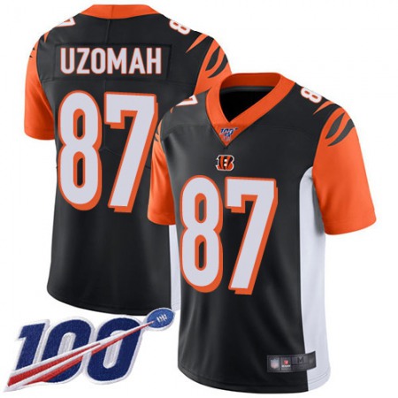 Nike Bengals #87 C.J. Uzomah Black Team Color Men's Stitched NFL 100th Season Vapor Limited Jersey