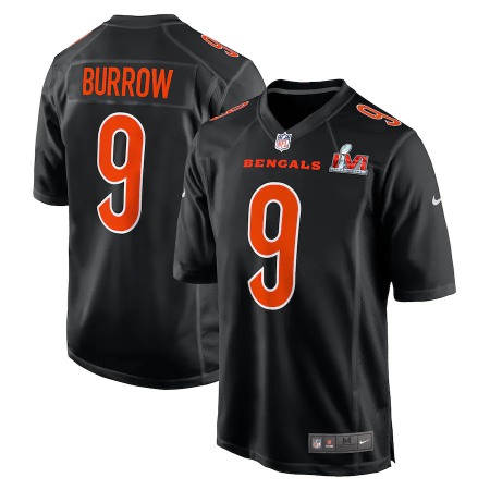 Cincinnati Bengals #9 Joe Burrow Black Men's Nike Super Bowl LVI Bound Game Fashion Jersey