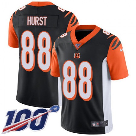 Nike Bengals #88 Hayden Hurst Black Team Color Men's Stitched NFL 100th Season Vapor Untouchable Limited Jersey