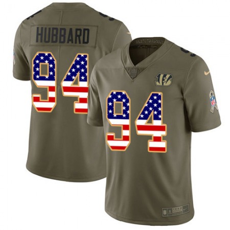 Nike Bengals #94 Sam Hubbard Olive/USA Flag Men's Stitched NFL Limited 2017 Salute To Service Jersey