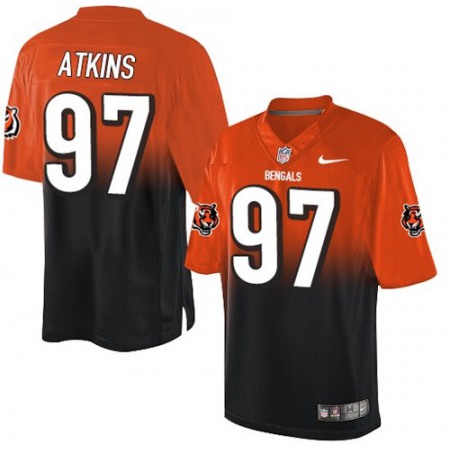 Nike Bengals #97 Geno Atkins Orange/Black Men's Stitched NFL Elite Fadeaway Fashion Jersey