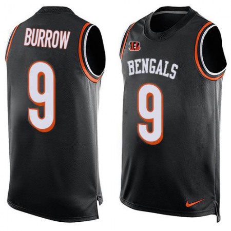 Nike Bengals #9 Joe Burrow Black Team Color Men's Stitched NFL Limited Tank Top Jersey