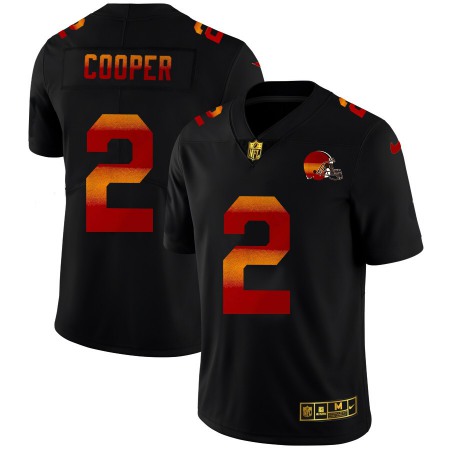 Cleveland Browns #2 Amari Cooper Men's Black Nike Red Orange Stripe Vapor Limited NFL Jersey