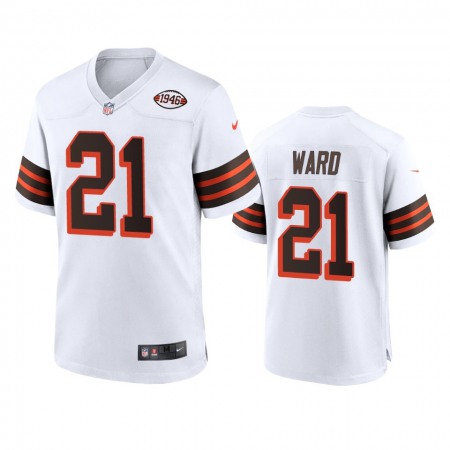 Men's Browns #21 Denzel Ward Nike 1946 Collection Alternate Game Limited NFL Jersey - White