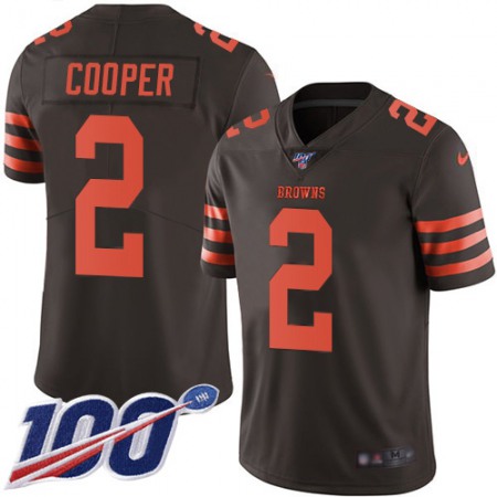 Nike Browns #2 Amari Cooper Brown Men's Stitched NFL Limited Rush 100th Season Jersey