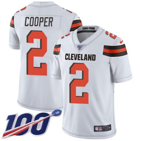 Nike Browns #2 Amari Cooper White Men's Stitched NFL 100th Season Vapor Limited Jersey