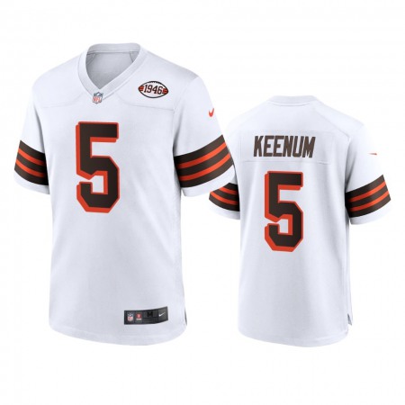 Men's Browns #5 Case Keenum Nike 1946 Collection Alternate Game Limited NFL Jersey - White