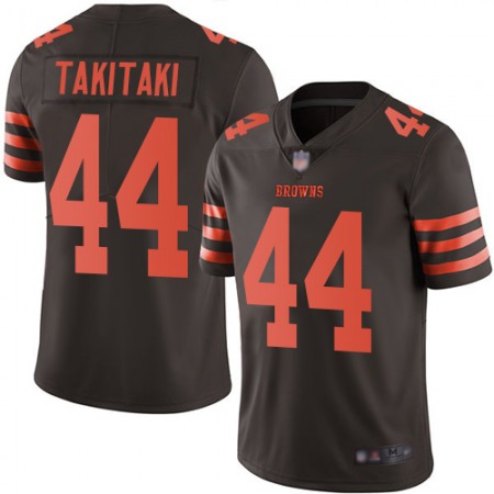 Nike Browns #44 Sione Takitaki Brown Men's Stitched NFL Limited Rush Jersey