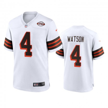 Nike Browns #4 Deshaun Watson Nike 1946 Collection Alternate Game Limited NFL Jersey - White