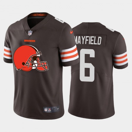 Cleveland Browns #6 Baker Mayfield Brown Men's Nike Big Team Logo Vapor Limited NFL Jersey