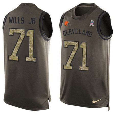 Nike Browns #71 Jedrick Wills JR Green Men's Stitched NFL Limited Salute To Service Tank Top Jersey