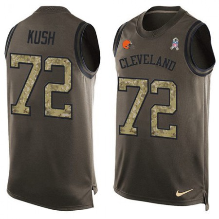 Nike Browns #72 Eric Kush Green Men's Stitched NFL Limited Salute To Service Tank Top Jersey