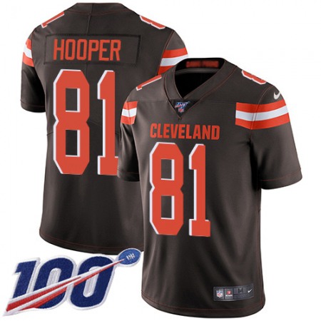 Nike Browns #81 Austin Hooper Brown Team Color Men's Stitched NFL 100th Season Vapor Untouchable Limited Jersey