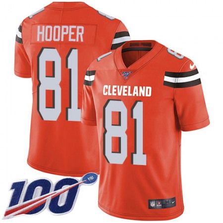 Nike Browns #81 Austin Hooper Orange Alternate Men's Stitched NFL 100th Season Vapor Untouchable Limited Jersey