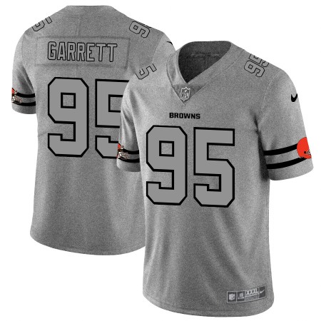 Cleveland Browns #95 Myles Garrett Men's Nike Gray Gridiron II Vapor Untouchable Limited NFL Jersey