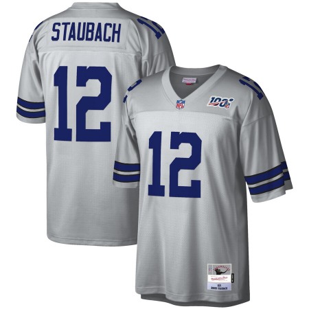 Dallas Cowboys #12 Roger Staubach Mitchell & Ness NFL 100 Retired Player Platinum Jersey