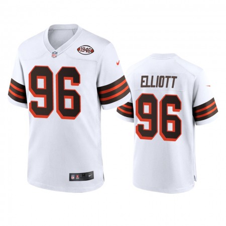 Men's Browns #96 Jordan Elliott Nike 1946 Collection Alternate Game Limited NFL Jersey - White