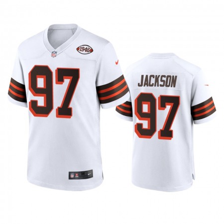 Men's Browns #97 Malik Jackson Nike 1946 Collection Alternate Game Limited NFL Jersey - White