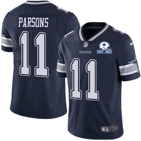 Nike Cowboys #11 Micah Parsons Navy Blue Team Color Men's Stitched With Established In 1960 Patch NFL Vapor Untouchable Limited Jersey