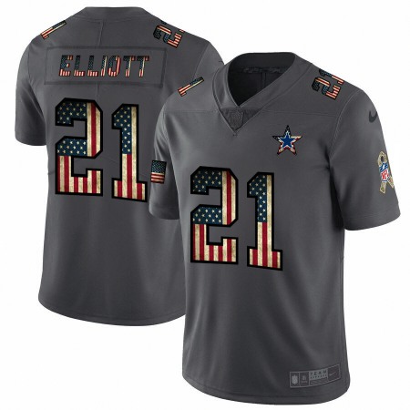 Dallas Cowboys #21 Ezekiel Elliott Nike 2018 Salute to Service Retro USA Flag Limited NFL Jersey