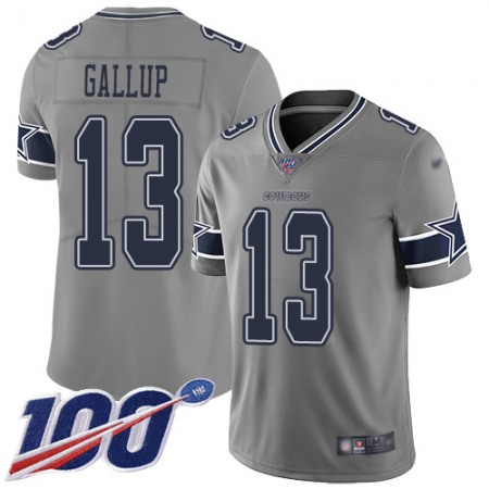 Nike Cowboys #13 Michael Gallup Gray Men's Stitched NFL Limited Inverted Legend 100th Season Jersey