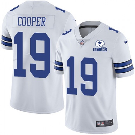 Nike Cowboys #19 Amari Cooper White Men's Stitched With Established In 1960 Patch NFL Vapor Untouchable Limited Jersey