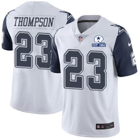 Nike Cowboys #23 Darian Thompson White Men's Stitched With Established In 1960 Patch NFL Limited Rush Jersey