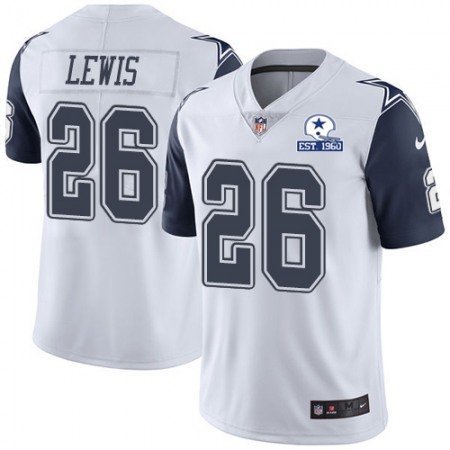 Nike Cowboys #26 Jourdan Lewis White Men's Stitched With Established In 1960 Patch NFL Limited Rush Jersey