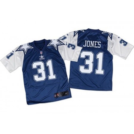 Nike Cowboys #31 Byron Jones Navy Blue/White Throwback Men's Stitched NFL Elite Jersey