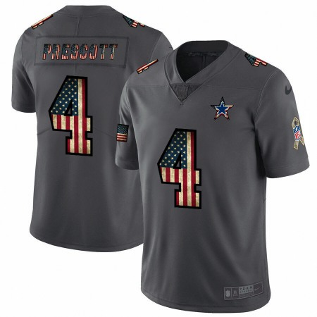 Dallas Cowboys #4 Dak Prescott Nike 2018 Salute to Service Retro USA Flag Limited NFL Jersey