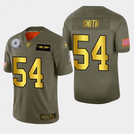 Dallas Cowboys #54 Jaylon Smith Men's Nike Olive Gold 2019 Salute to Service Limited NFL 100 Jersey